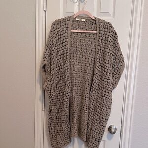 Love Stitch Textured Brown Cardigan